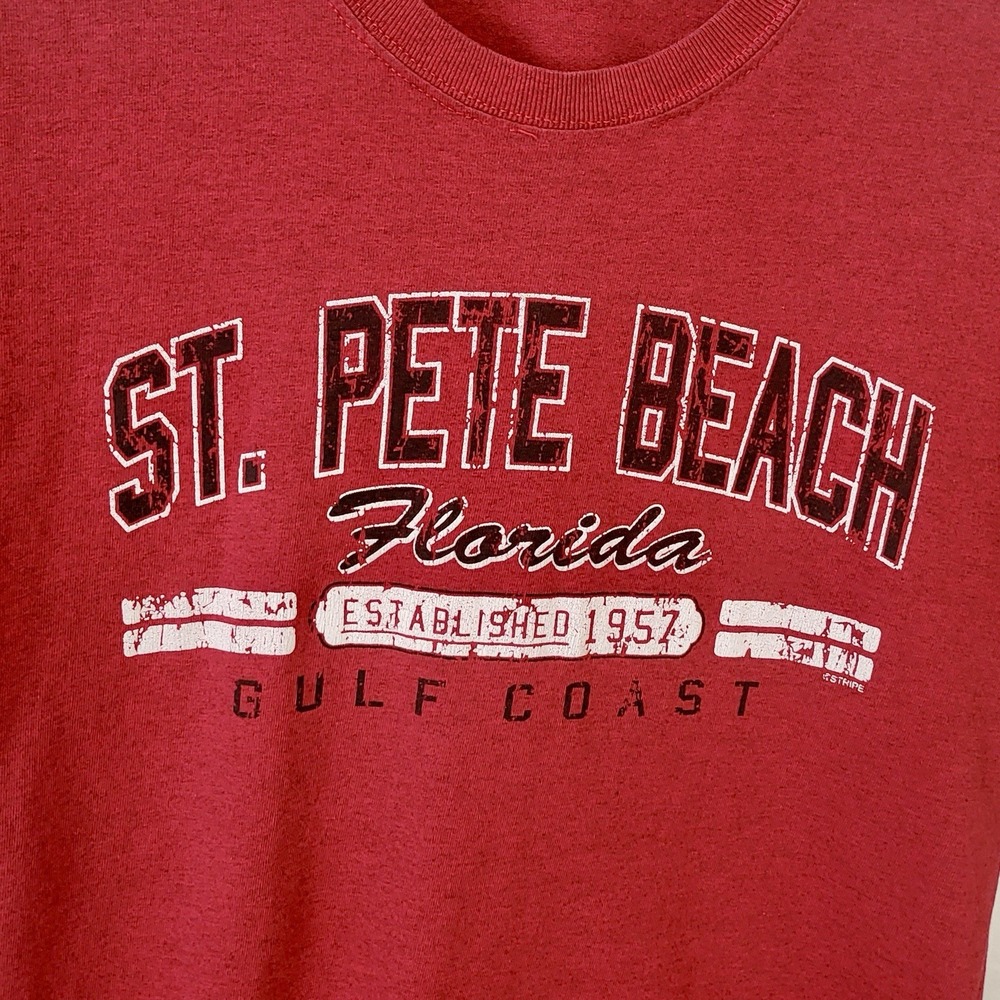 St.Pete Beach Florida Gulf Coast Red Size M - Picture 2 of 8
